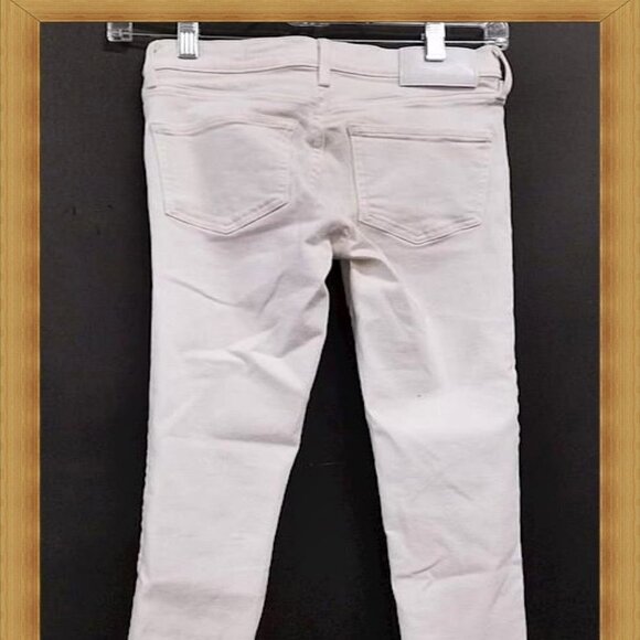 Denim Forum Women's Size 24 White Raw Hem Nico Skinny Crop Jeans 24x25 - Picture 2 of 6